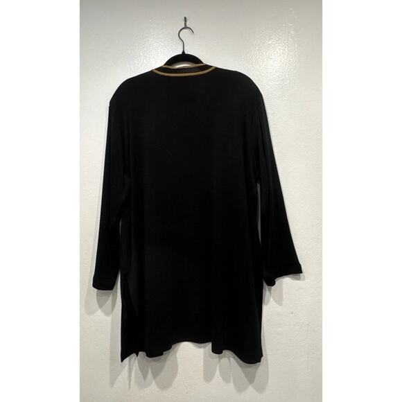 Exclusively Misook Open Front Black Brown Cardigan Women's Plus Size 2X Classic - Picture 2 of 8